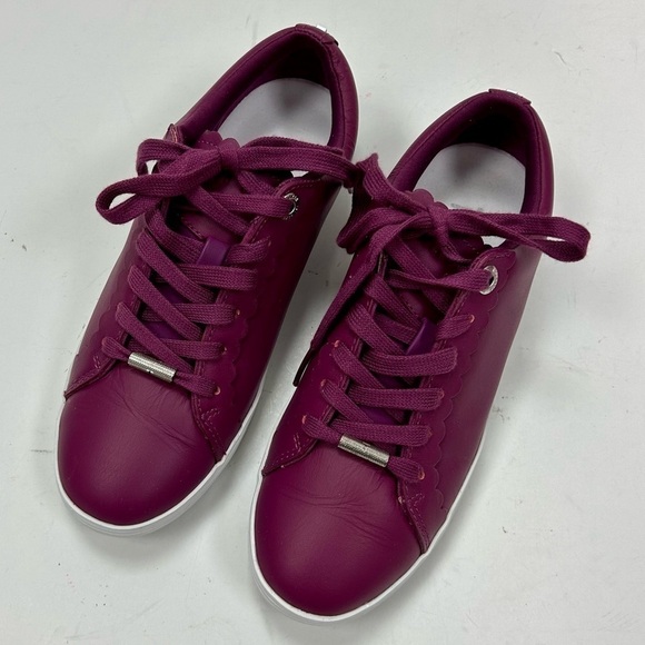 TED BAKER Feeki Leather Lace Up Sneaker Fuchsia Pink Size 5 - Picture 2 of 11